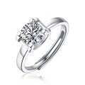 925 Silver Moissanite Bull Head Ring Simple Cross-Border Ready Stock Factory Wholesale-0-3