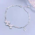 wholesale S925 Sterling Silver Fashion Full Diamond Love Clover Flower of Happiness Blossom Bracelet Niche High-end Jewelry Manufacturer Wholesale-0-0