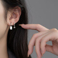 wholesale S925 Sterling Silver Asymmetrical Bead Character Charm Ins-style Designed Ear Clips M03332-0-3