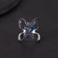 wholesale S925 silver butterfly-shaped original design natural topaz ring with inlaid amethyst, dark gothic style couple rings-0-1