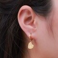 wholesale Metal material, high-end sense of light luxury micro-inlay brushed ear clasps, fashionable and versatile heart-shaped cookie earrings with a niche design-0-3