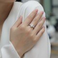 Sterling Silver Moissanite Pear Ring Wholesale Cross-Border Closed Shank-0-1