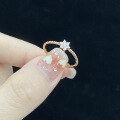 wholesale 18K Gold, Lab-Grown Diamond Lily Flower Rose Gold and Diamond Accent Ring for Cross-Border Trade-0-2