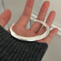 wholesale S925 Sterling Silver Irregular Hammered Korean Style Bracelet for Women, Designed with an Ins Aesthetic, Minimalist Fashion Accessory Trend-0-0