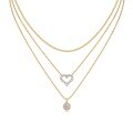 Metal French Three-Layer Long Layered Necklace for Women, Summer Minimalist Ins Style Fade-Resistant Luxury Niche-0-8