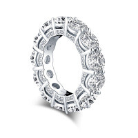 S925 Sterling Silver Rectangular Bevel-Cut Zircon Ring, Fashionable Luxury-Style X [Clearance Sale with Free Shipping]  US Size 6