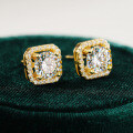 S925 Silver Square Moissanite Stud Earrings Luxury Cross-Border Wholesale-0-0