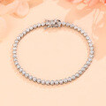 925 Silver Moissanite Heart Bracelet, Women's Minimalist Design, Delicate Luxury Trendy Accessory-0-4