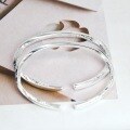 wholesale 999 Sterling Silver Möbius English Letter Couple Bracelet for Women, Minimalist and Versatile Adjustable Open Student Bangle-0-2