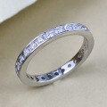 wholesale S925 Sterling Silver Wholesale Women's Pave Ring Fashion Square Full Eternity Ring Zirconia High Carbon Diamond Index Finger Ring-0-2