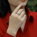 925 Sterling Silver Moissanite Flower Ring Full Inlay-0-1