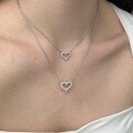 wholesale S925 Sterling Silver Dainty Heart Necklace for Women, Minimalist Small Choker with a Luxe Twist, Versatile and Lightweight-0-0