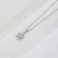 wholesale S925 Sterling Silver Micro-Paved Zircon Snowflake Pendant, Cute and Fresh Style Versatile Necklace with Free Engraving Factory Wholesale-0-1