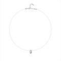 Sterling Silver 1-Carat Moissanite Mermaid's Tear Pendant Necklace-0-3