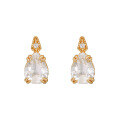 wholesale S925 silver gold-plated natural white crystal earrings for women, ice crystal teardrop jewelry wholesale and dropshipping-0-0