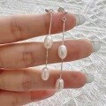 wholesale S925 Sterling Silver Korean Style Sweet Ins Wind Pearl Fringe Earrings Design Ear Jewelry Women M0516-0-2