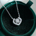 925 Sterling Silver Pendant with 1-Carat Moissanite Necklace, Geometric Heart-0-0