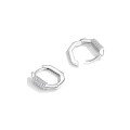 wholesale S925 Sterling Silver Geometric Diamond-Inlaid Ear Clasps, Trendy Unisex Versatile Ear Clasps, Internet Celebrity Same Style Light Luxury Ear Hoops-0-4