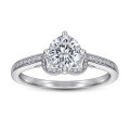 wholesale S925 silver SKA cross-border best-selling accessories women's micro-inlaid carat simulated diamond ring-0-1