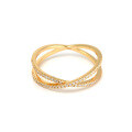 wholesale 925 Sterling Silver Gold Plated Women's Minimalist Line Ring with Micro Inlaid Zirconia, Shiny and Versatile Wholesale from Manufacturer-0-4