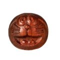 wholesale Metal material hand-carved Doraemon machine cat red sandalwood green sandalwood old mountain sandalwood with top and bottom holes DIY car pendant bag accessory-0-3