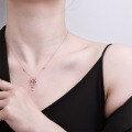 Sterling Silver Plated Rose Gold Vintage Chanel-style Firework Moissanite Fringe Necklace-0-2
