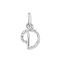 wholesale 925 Sterling Silver Irregular English Letter Pendant Ins Necklace For Women-D-Single Pendant/White Gold