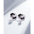 wholesale Sterling Silver Camellia Pearl Earrings Women New Design Light Luxury High-End Floral Ear Studs Small Niche Collection-0-1