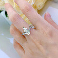 wholesale Silver Wedding Ring for Women, 7*13 Teardrop Pear-Shaped High Carbon Diamond, Simulation Diamond Ring, Late-Tongue-Inspired Style-0-3