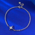 wholesale Metal: S925 Sterling Silver Moojing Jewelry Live New Lucky Star Bracelet, Fashionable and Elegant Ins Style Light Luxury Daily Wear-0-0