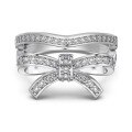 wholesale S925 Sterling Silver European and American Wedding Style Women's Ring, Exquisitely Crafted with Advanced Sense Bow Design and Zircon Embellishments for an Elegant Ring-0-5