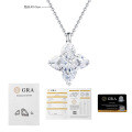 S925 Silver Cross Star Pendant Necklace, Four-Leaf Clover Mermaid Tear Design-0-0