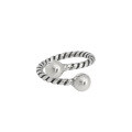 wholesale S925 Sterling Silver JT158 Korean Version Ins Retro Distressed Chain Twist Women's Ring Open Adjustable Ring-0-4