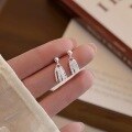 wholesale S925 Sterling Silver Fresh and Sweet Ins Style Niche Design Circle Fringe Light Bead Earrings M05549-0-4