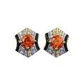 wholesale [925 Silver Gold Plated] Mu Jing Jewelry Live Xiaohongshu Style 50-Piece Pink Mid-Century Fanta Orange Stud Earrings Simple and Fashionable Versatile-0-4