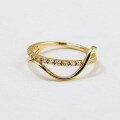 wholesale S925 Silver Plated 14K Gold White Zirconium Ring for Daily Wear, Niche and Light Luxury Style-0-1