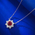 wholesale S925 new jewelry fashion socialite-style one-carat pigeon blood red pendant necklace for women, versatile for daily wear-0-3