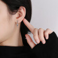 wholesale S925 Sterling Silver European and American Diamond Pattern Exquisite Earrings, Trendy Rock Style Unisex Ear Accessories-0-3