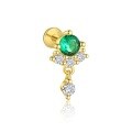 wholesale S925 Sterling Silver Wholesale Women's Earrings with Green Zircon, Irregular Design for Luxurious Style-0-4