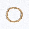 wholesale Au750, minimalist fashion genuine 18K gold chain ring for women,design, side chain hand accessory, Cuban chain tail ring customization-0-4