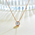 wholesale S925 Sterling Silver Zircon Geometric Round Collarbone Necklace Fashion Commuting Minimalist Niche Design-0-1