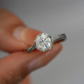 S925 Sterling Silver Moissanite Snowflake Six-Prong Crown Ring-0-2