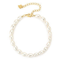 S925 Sterling Silver Simple Natural Freshwater Pearl Bracelet for Women-Cute bracelet with 5-6mm natural freshwater pearls, 16.5cm, 925 silver.