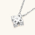 wholesale Stainless steel customizable four-leaf clover moissanite pendant necklace for women, OEM/ODM processing with sample, drawing, or design customization-0-1