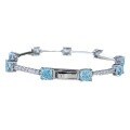 wholesale Metal material: S925 silver Zhuo Zhifan new imported high-carbon diamond 5*5 aqua diamond ice flower cut bracelet for women, simple and elegant-0-4