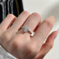 wholesale S925 Sterling Silver Japanese and Korean Light Luxury Pear-shaped Zircon Inlay Exquisite Elegant Fashion Closed Ring Wholesale-0-2