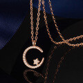 wholesale S925 Sterling Silver Women's Necklace Collarbone Chain Delicate Minimalist Personality Star Moon Niche Design Ins Trendy Fashion-0-4