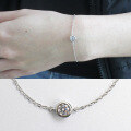 wholesale 925 Sterling Silver Korean Style Minimalist Single Zircon Bracelet, Factory Direct-0-2
