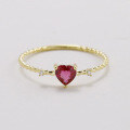 wholesale 18K Metal Geometric Minimalist Fashion Commuting Ruby Full-Cut Diamond Ring-0-1
