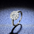 925 Silver Moissanite Sunflower Ring for Women, Live Streaming Wholesale Supply-0-3